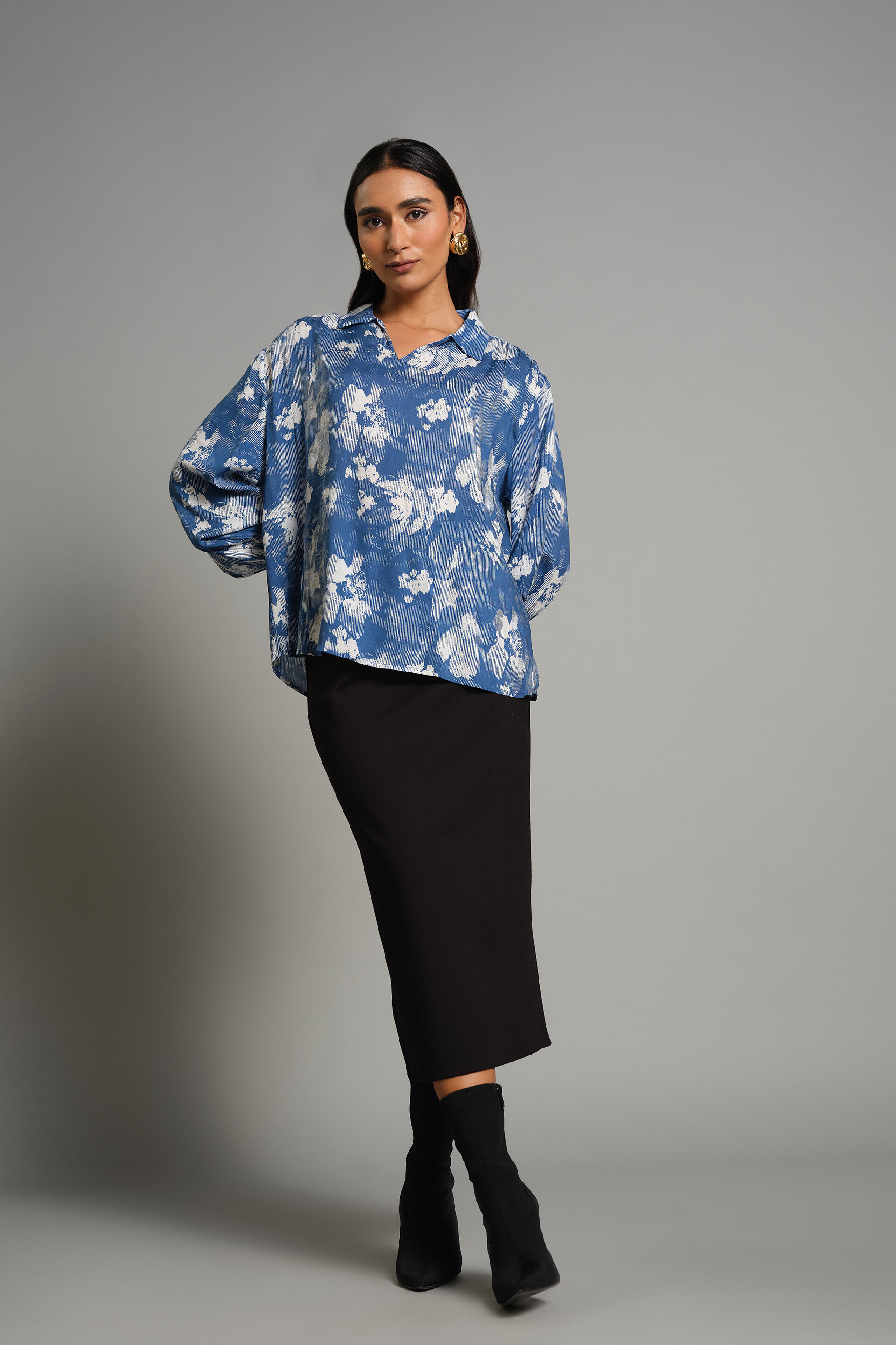 Blooms In Blues Top, Blue, image 2